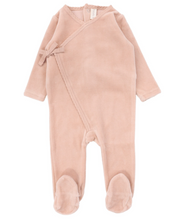 Load image into Gallery viewer, Lilette Velour Wrap Footie - Dusty Pink