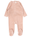 Lilette Velour Wrap Footie - Dusty Pink