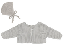 Load image into Gallery viewer, Lilette Chunky Knit Shrug and Bonnet - Powder Blue