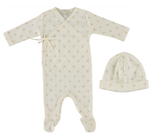 Load image into Gallery viewer, Bebe Organic Lou Wrap Footie and Bonnet