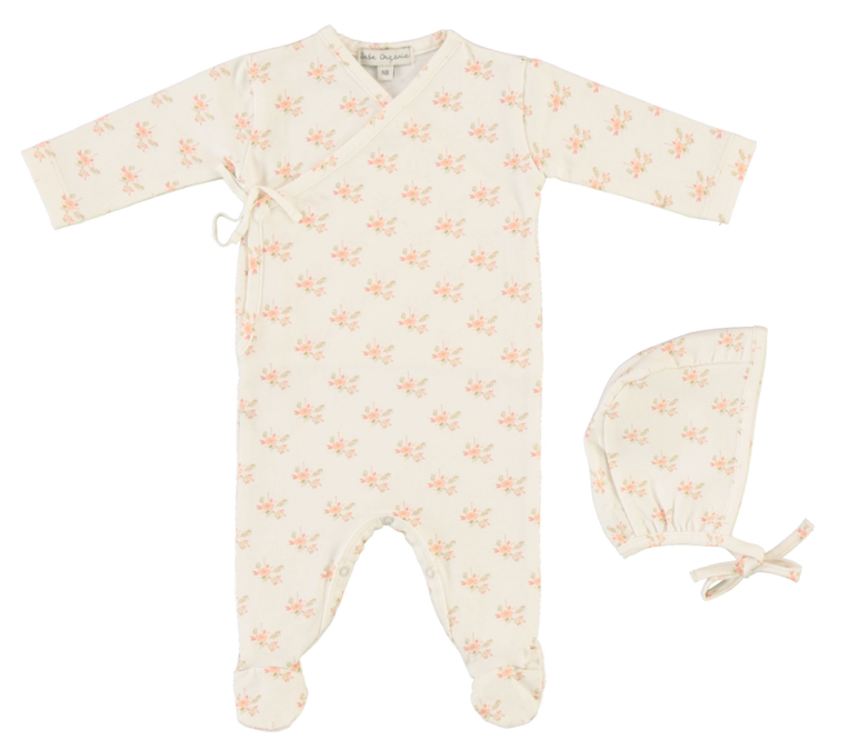 Bebe Organic Aurale Wrap Footie and Bonnet