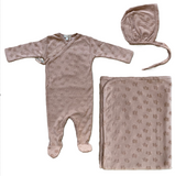 Bebe Organic Fleury Wrap 3PC Set - Dusty Pink