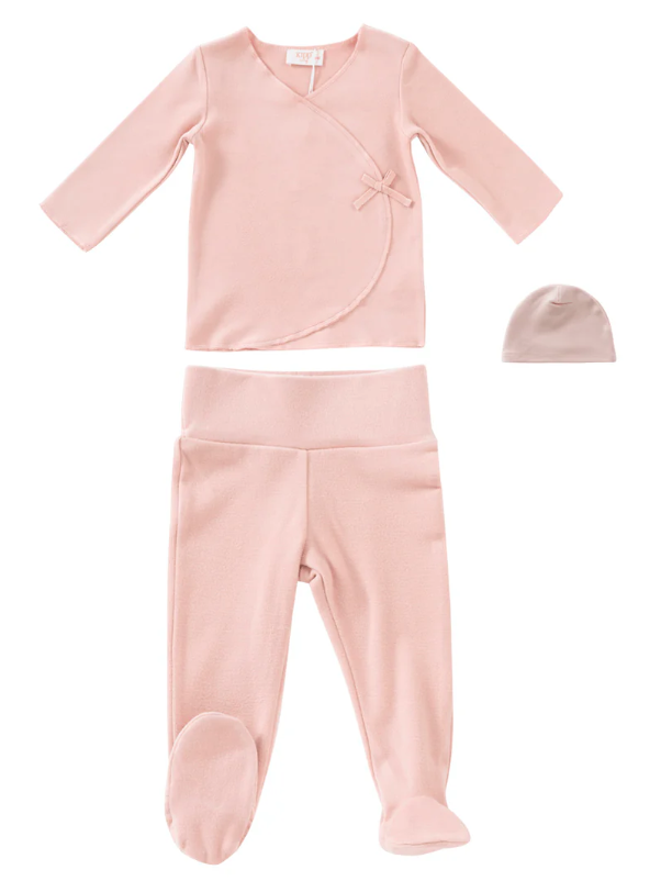 Kipp felt Knit Wrap 2pc Set with Hat - Pink