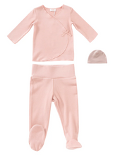 Load image into Gallery viewer, Kipp felt Knit Wrap 2pc Set with Hat - Pink