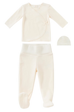 Load image into Gallery viewer, Kipp felt Knit Wrap 2pc Set with Hat - White