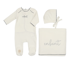 Load image into Gallery viewer, Mon Tresor Enfant Scripted Layette Set - Blue