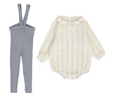 Lil Legs Ivy Stripe Knit Legging Set - Cream/Blue