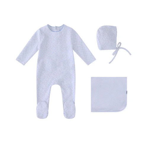 Mini Label Boys All Over Floral Print Layette Set