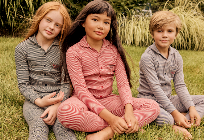 Heven Striped Lounge Pajamas - Ivory/Black (PJ15)