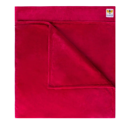 Swaddle Bee Minky Bee Stroller Blanket - Raspberry