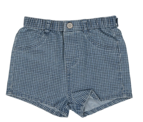 Lil Legs Checked Shorts -Denim
