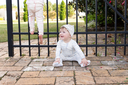 Bee & Dee Script Print Footie/Beanie-Boys Print