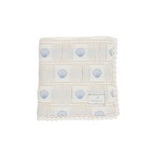 Load image into Gallery viewer, Bebe Organic Shell Blanket - Blue Shell Patchwork