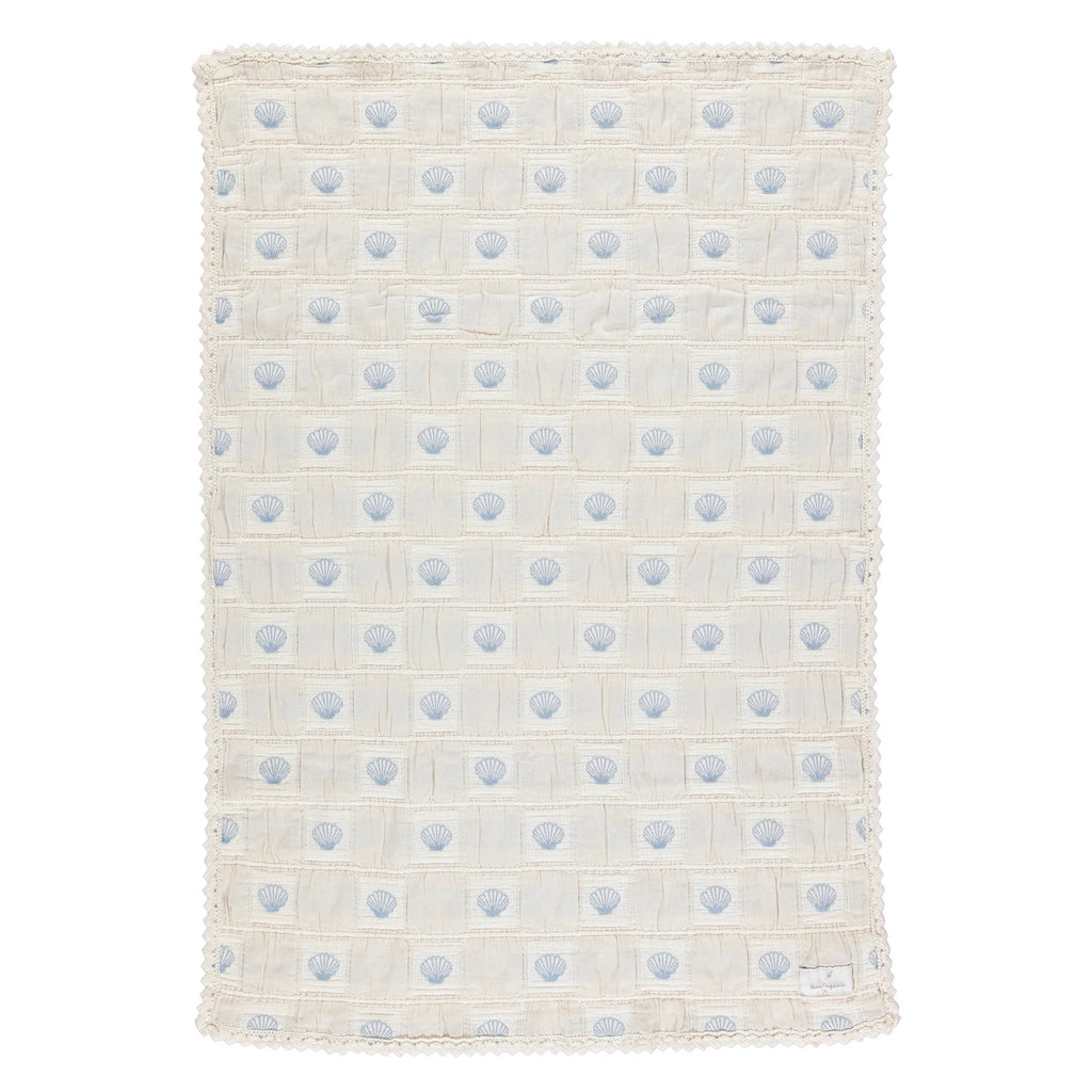 Bebe Organic Shell Blanket - Blue Shell Patchwork