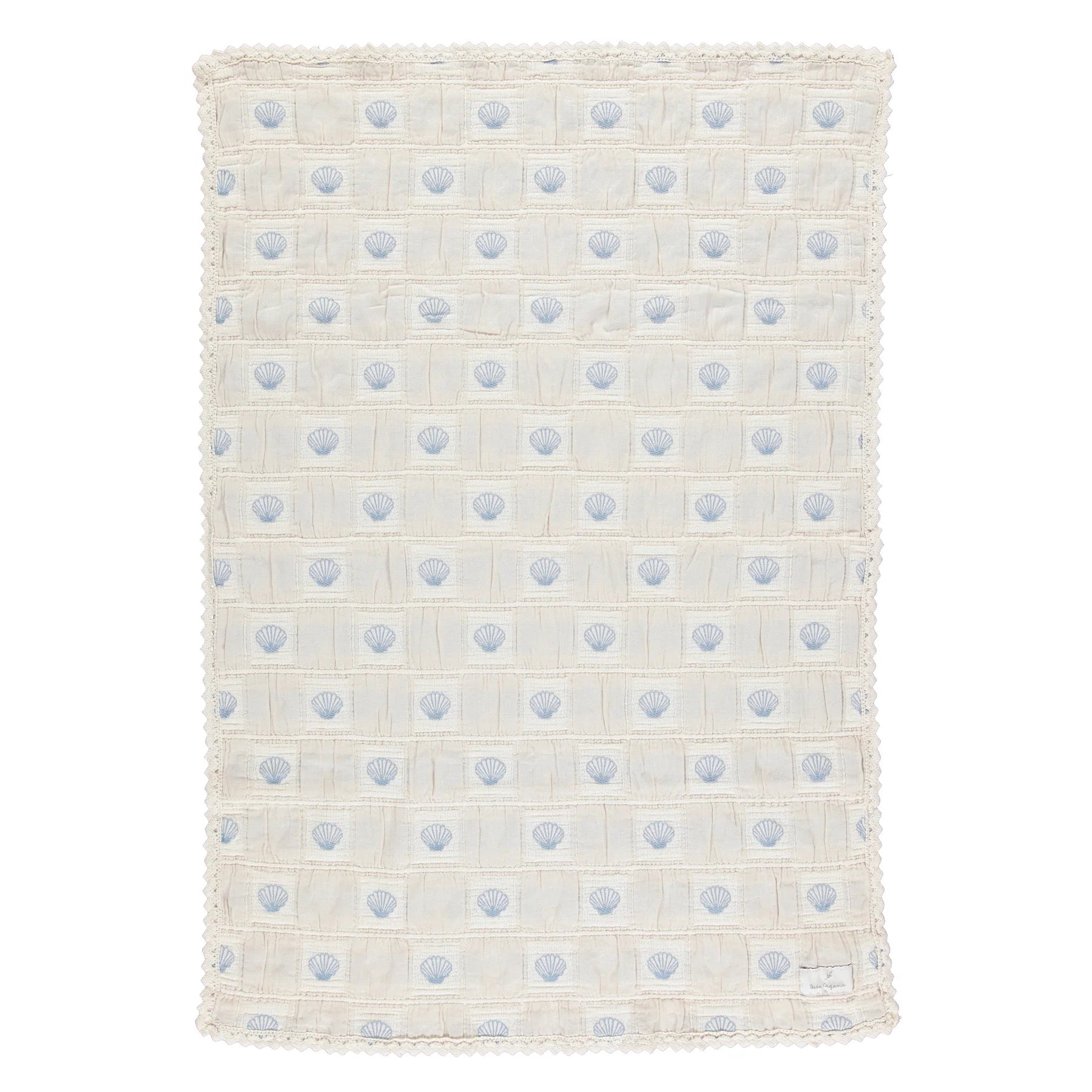 Bebe Organic Shell Blanket - Blue Shell Patchwork – Moonlight