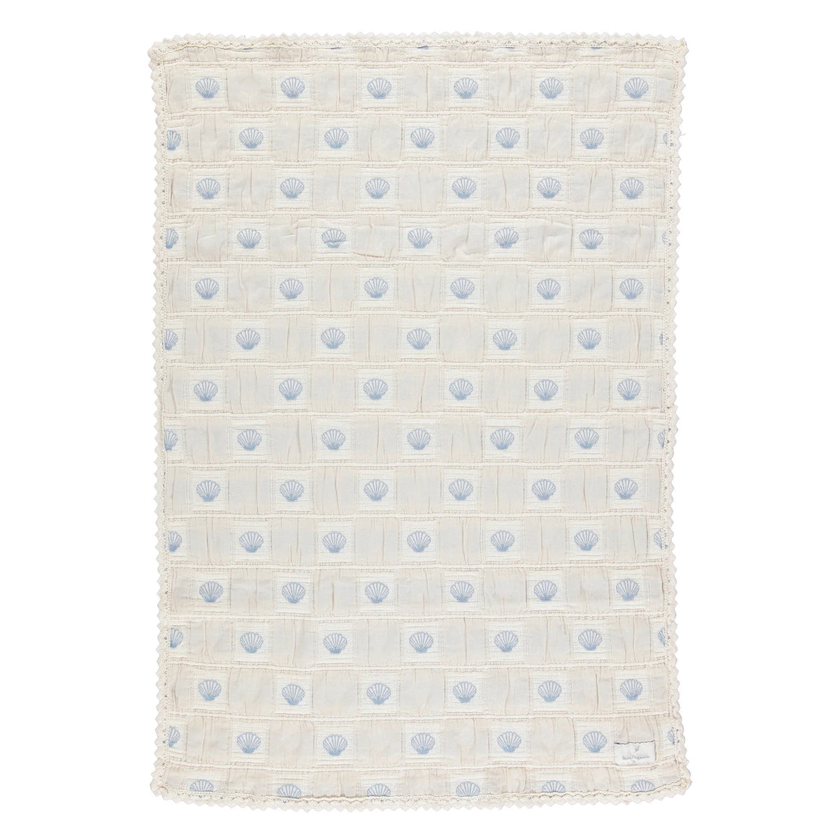 Bebe Organic Shell Blanket - Blue Shell Patchwork – Moonlight