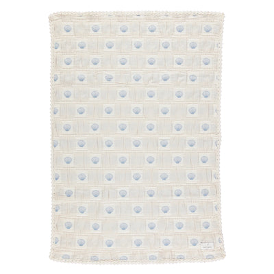 Bebe Organic Shell Blanket - Blue Shell Patchwork