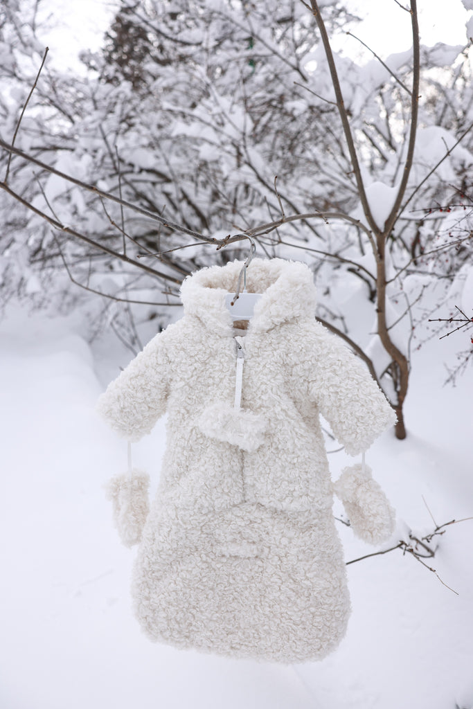 Mantel Sherpa Teddy Bunting - Light Pink