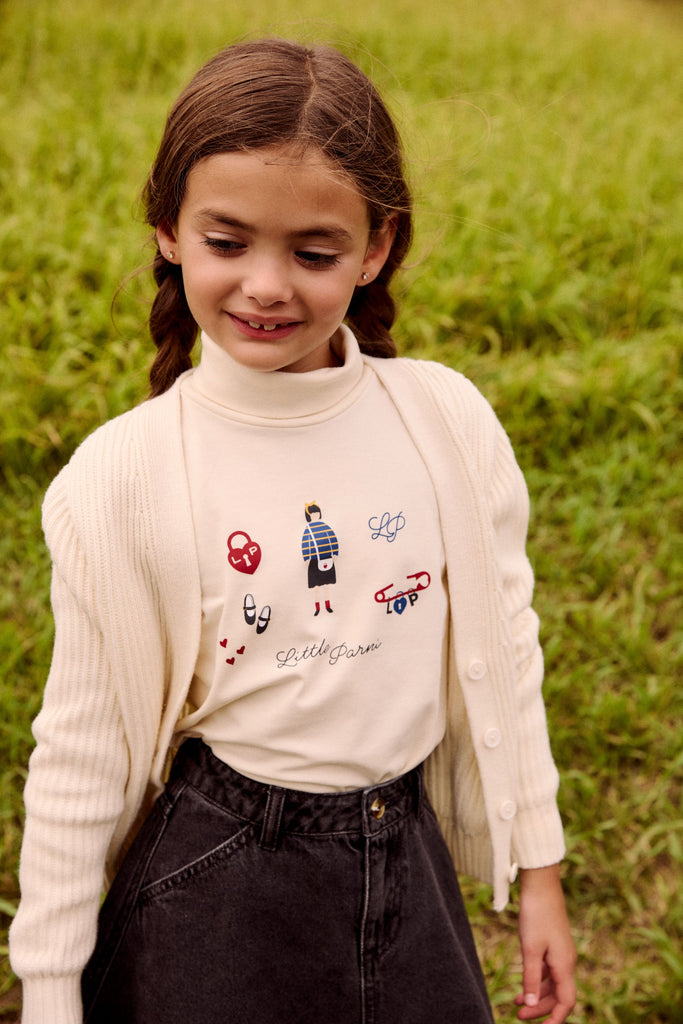 Little Parni Chunky Cardigan (K699) - Ivory