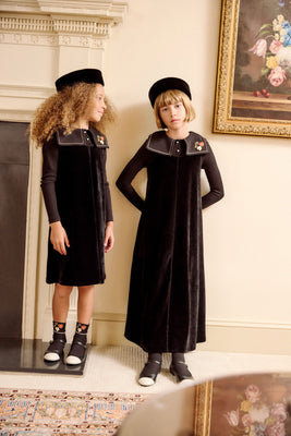 Little Parni Girls Velour Dress (K691) - Black
