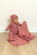 Load image into Gallery viewer, Bee &amp; Dee Snuggle Soft Footie And Beanie - Cranberry