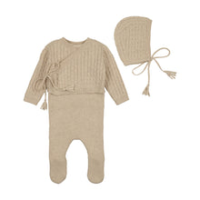 Load image into Gallery viewer, Bee &amp; Dee Soft Cable Knit Layette Outfit And Bonnet - Oat