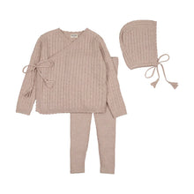 Load image into Gallery viewer, Bee &amp; Dee Soft Cable Knit Outfit And Bonnet - Marled Pink