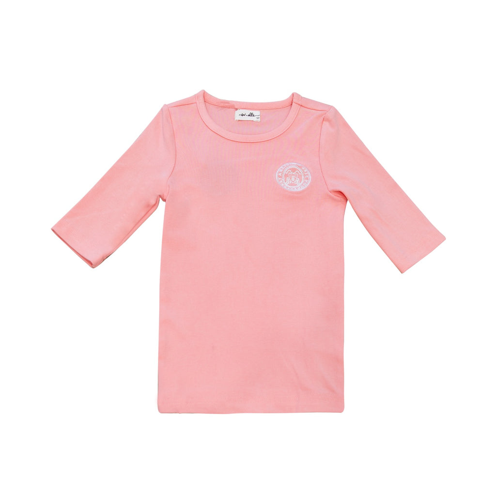 Nou Nelle Stamp Tee - Coral (3/4 Sleeve)