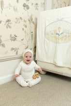 Load image into Gallery viewer, Bee &amp; Dee Storytime Series Footie And Beanie - Chalk White Boys