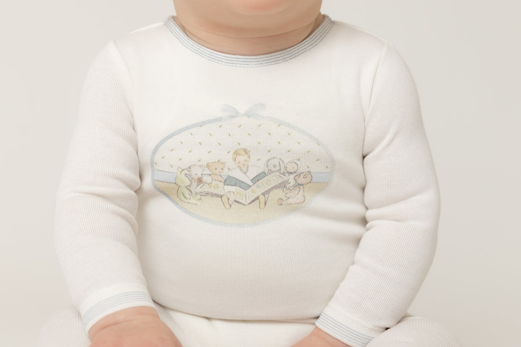 Bee & Dee Storytime Series Footie And Beanie - Chalk White Boys