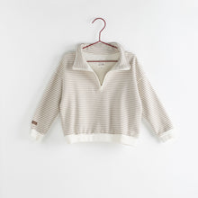 Load image into Gallery viewer, Please Mom Stripe Half Zip Sweatshirt