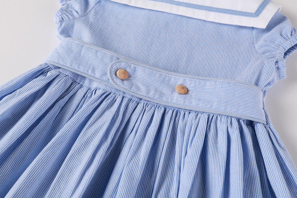 Nou Nelle Striped Double Breasted Dress (Short Sleeve)