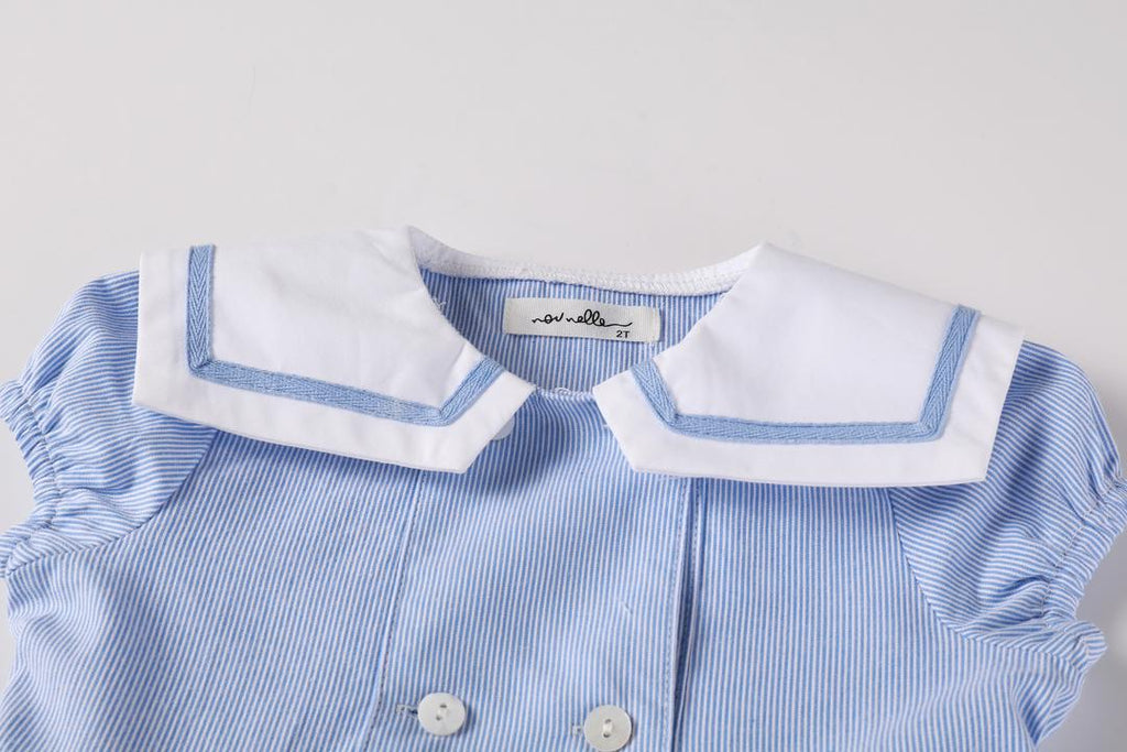 Nou Nelle Striped Double Breasted Dress (Short Sleeve)