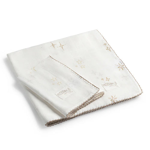 Petite Belle Star Swaddle & Burp Cloth Set