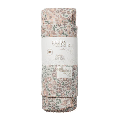Petite Belle Liberty Floral Swaddle & Burp Cloth Set