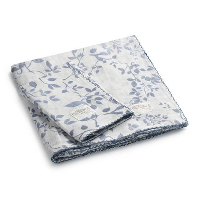 Petite Belle Lafayette Powder Blue Swaddle & Burp Cloth Set