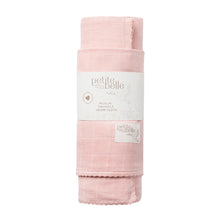 Load image into Gallery viewer, Petite Belle Pink Swaddle &amp; Burp Cloth Set