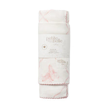 Load image into Gallery viewer, Petite Belle Rose Ballet Swaddle &amp; Burp Cloth Set