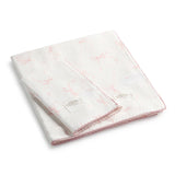 Petite Belle Lafayette Pink Lace Swaddle & Burp Cloth Set