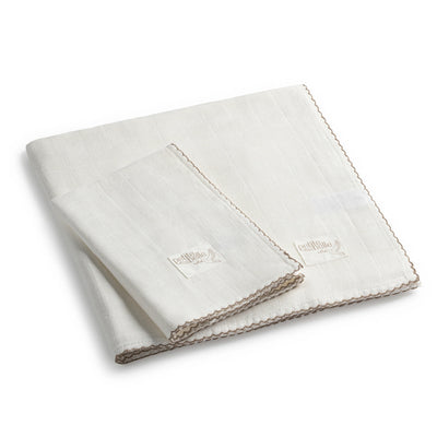 Petite Belle White Swaddle & Burp Cloth Set