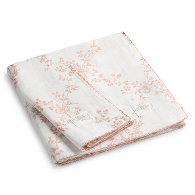 Petite Belle Pink Lattice Swaddle & Burp Cloth Set