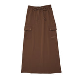 Urban Edge Midi Sweat Skirt - Brown