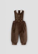 Load image into Gallery viewer, Popelin Brown Velvet Dungaree With Embroidered Bib (100.2)