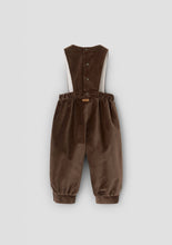 Load image into Gallery viewer, Popelin Brown Velvet Dungaree With Embroidered Bib (100.2)