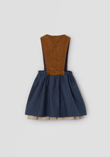 Load image into Gallery viewer, Popelin Terracotta Short Dress With Embroidered Bib (101.3)