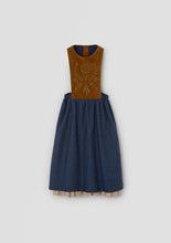 Load image into Gallery viewer, Popelin Terracotta Midi Dress With Embroidered Bib (102.3)