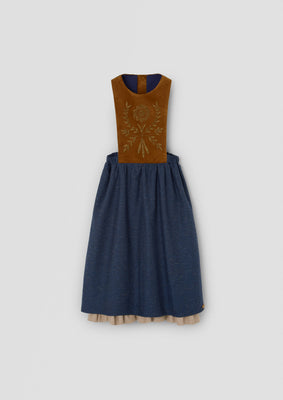 Popelin Terracotta Midi Dress With Embroidered Bib (102.3)