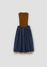 Load image into Gallery viewer, Popelin Terracotta Midi Dress With Embroidered Bib (102.3)