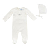 Kipp Bebe Pointelle Romper and Bonnet - Blue