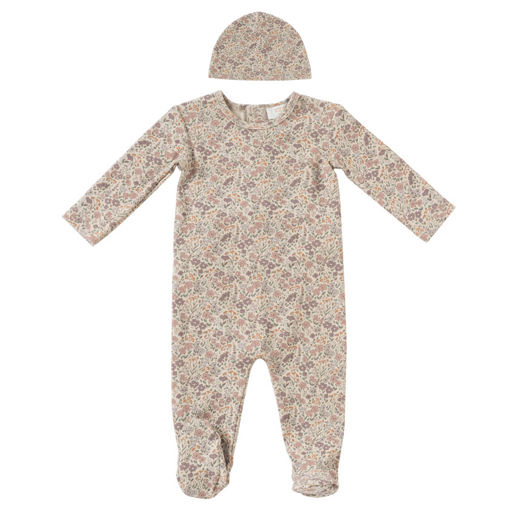 Kipp Floral Romper and Hat- Pink